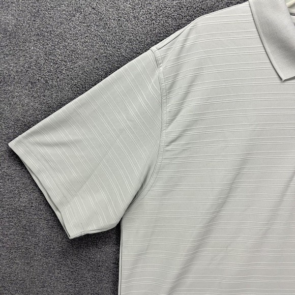 Pga Tour Polo Shirt Mens Size XXL Light Gray Stripe Golf Henley Short Sleeve - Picture 3 of 11